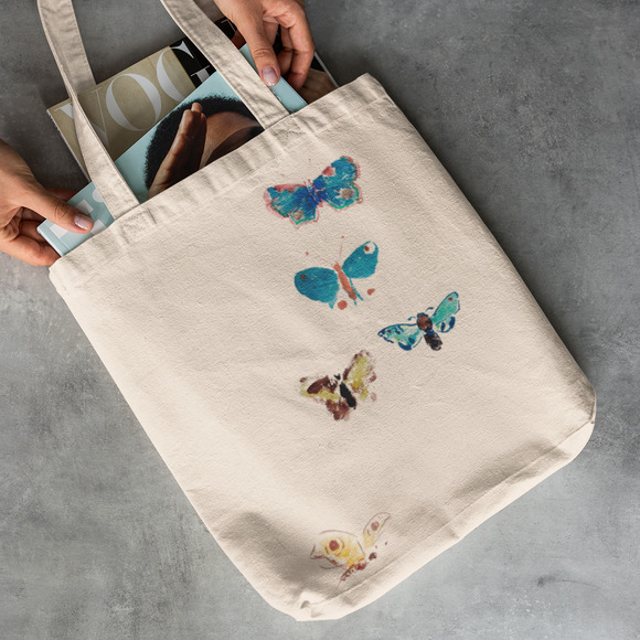 Natural Colorful Butterflies Tote Bag - Picture 2 of 5
